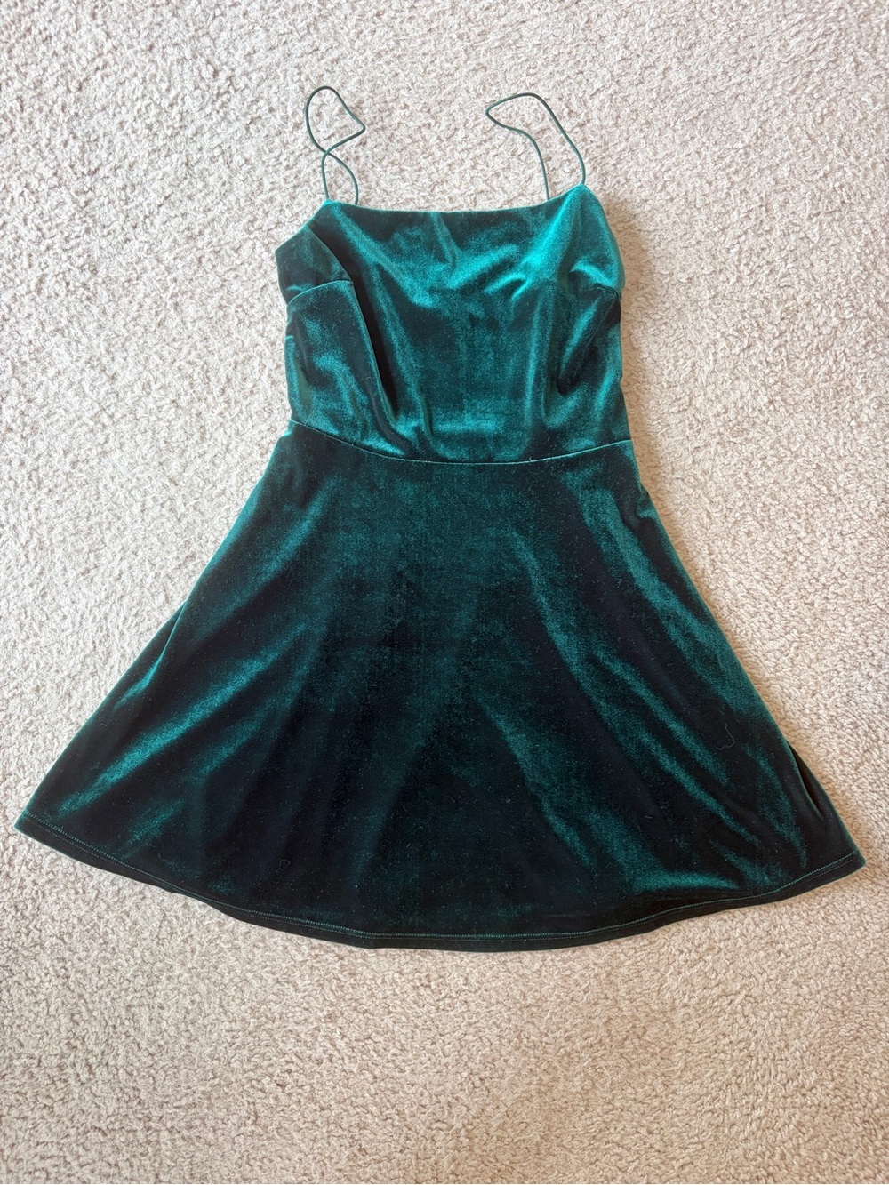 Dark Green Velvet Urban Outfitters Mini Dress